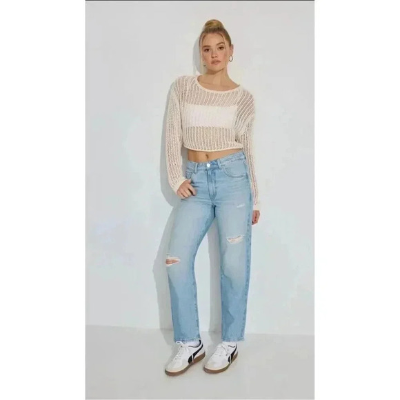 Garage Women's Vintage Straight Jeans Size‎ 5 Light Blue Distressed - Picture 3 of 12